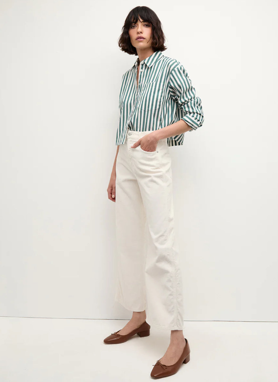 VB Maia Striped Stretch-Cotton Shirt