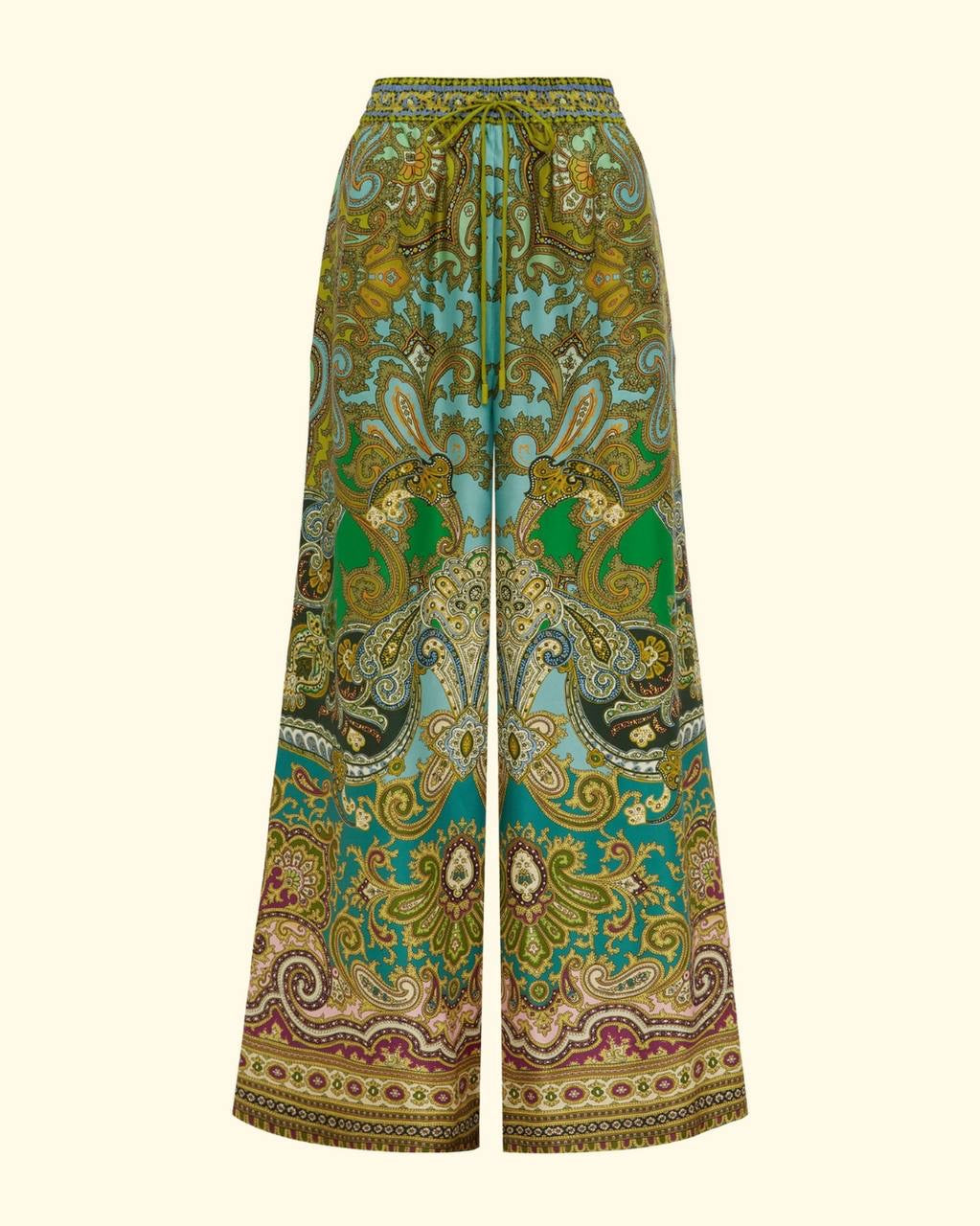 ALM Clemenza Spliced Crop Silk Blouse | Pants | Set