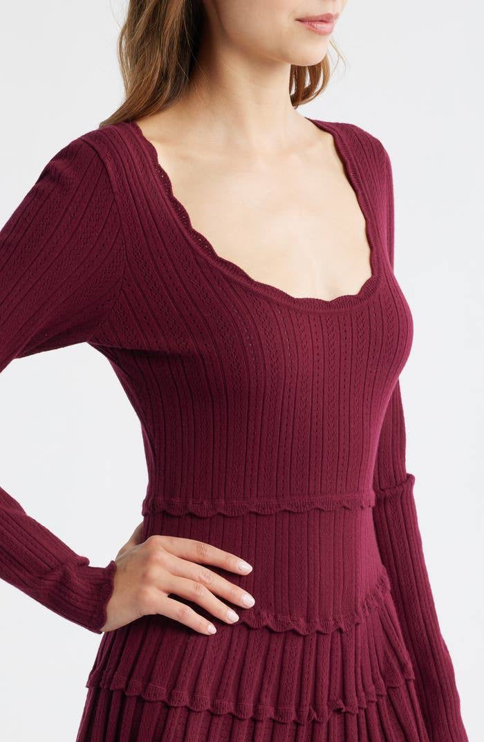 LSF Lavender Pointelle Knit Mini Dress
