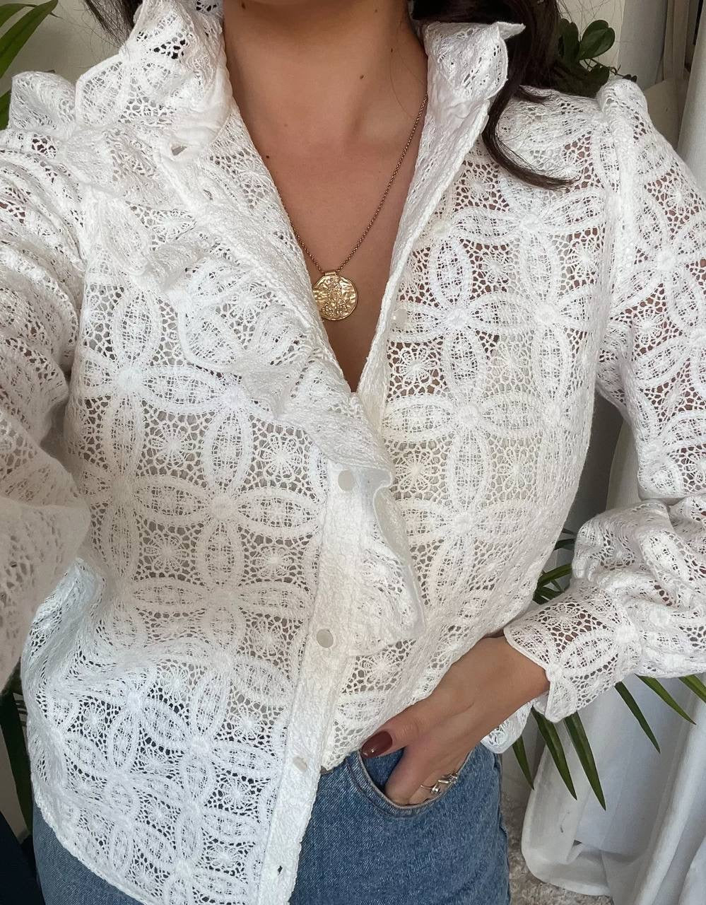 SZ Chlo Sheer Cotton Lace Shirt