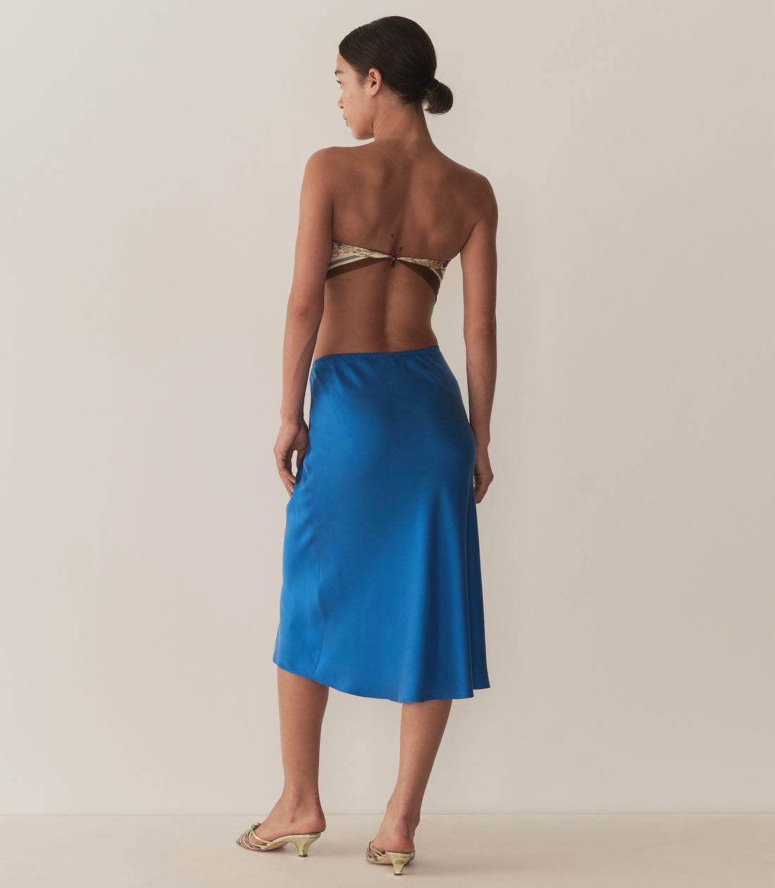 DN Elowena Blue Silk Midi Skirt