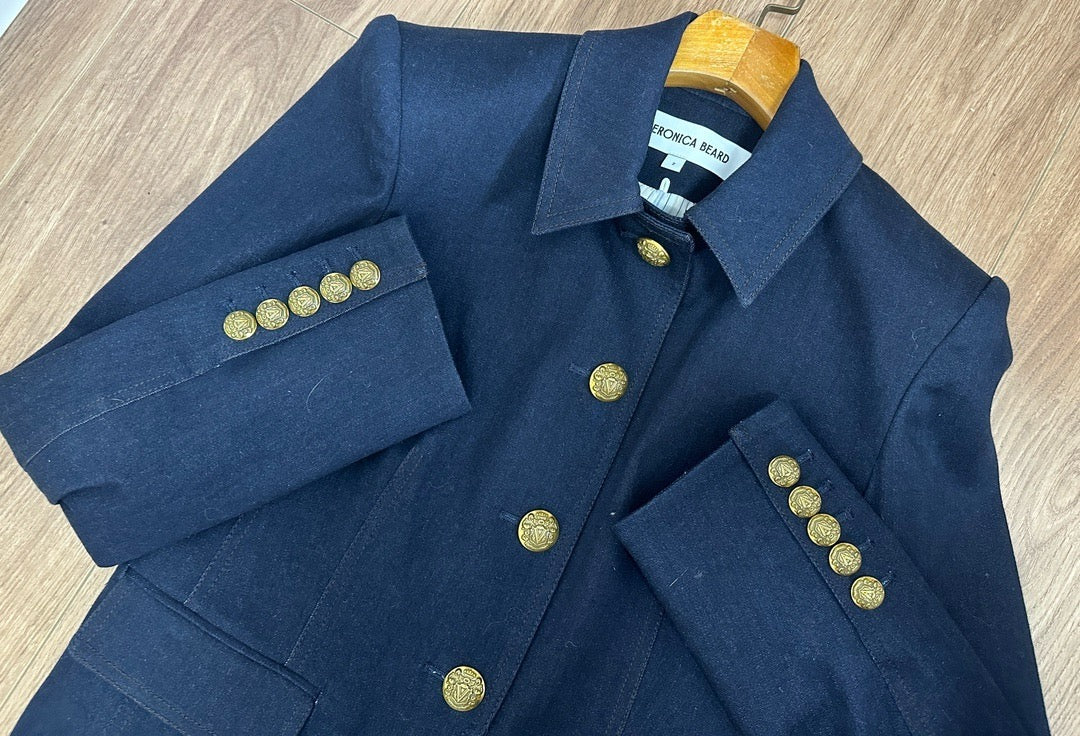 VB Aire Stretch-Cotton Denim Dickey Jacket Blazer