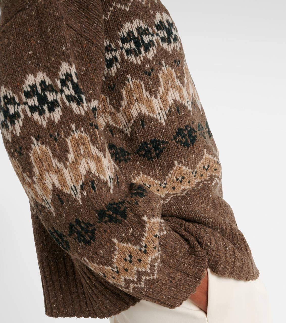 ATZ Cecie Fair Isle Wool-Blend Mock Neck Sweater Pullover