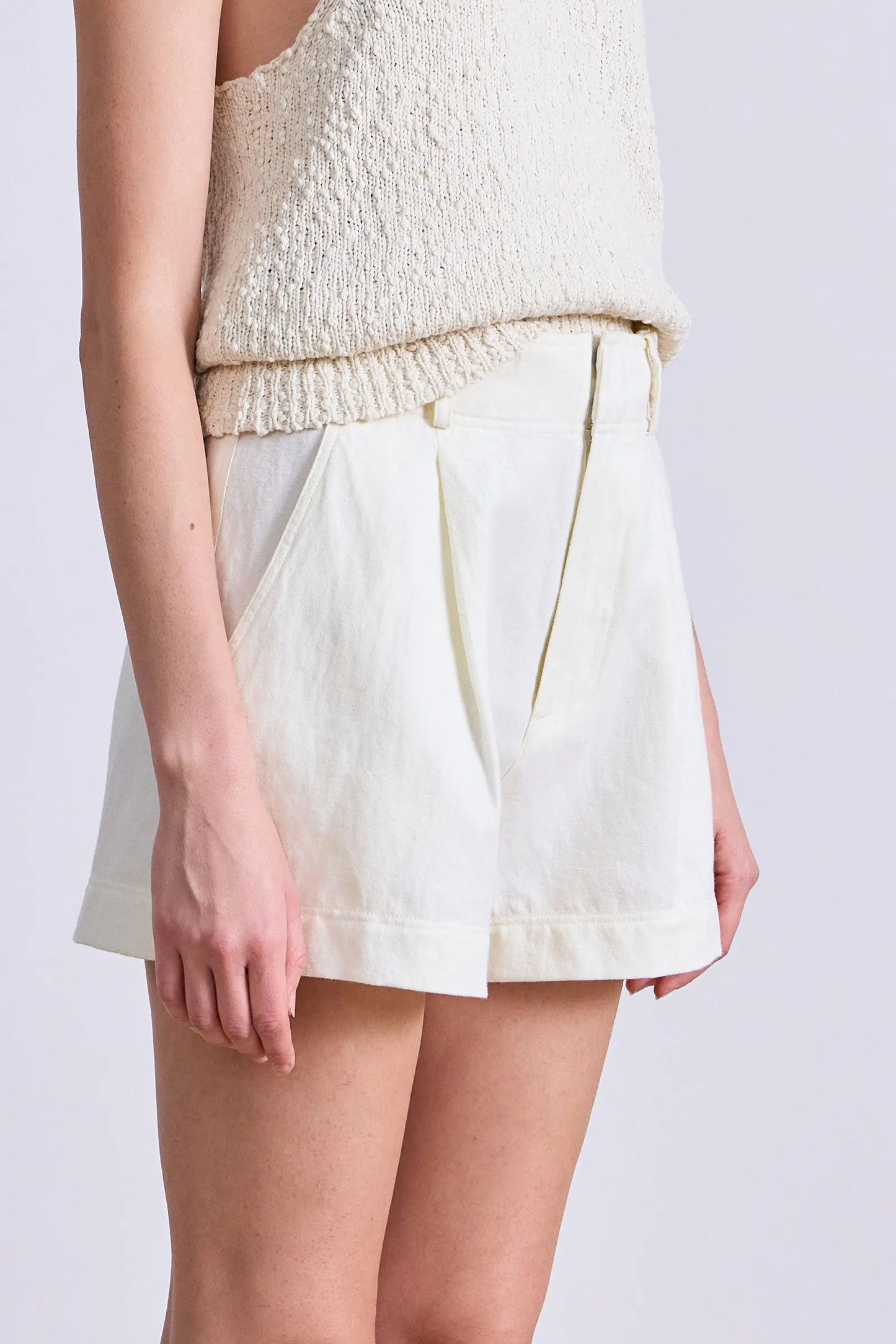 AA Bari Short Cotton-Linen High-Waist Shorts