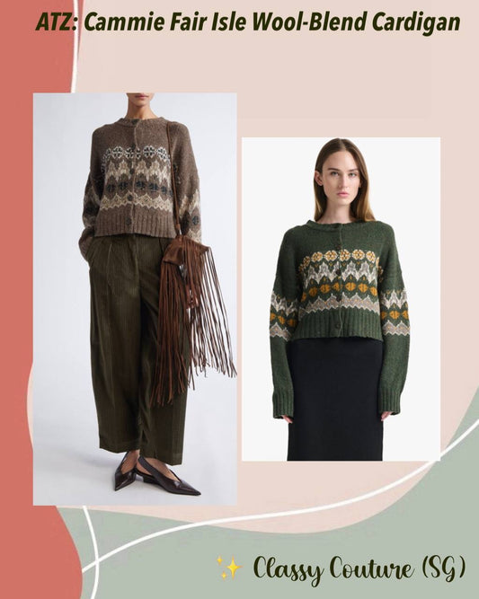 ATZ Cammie Fair Isle Wool-Blend Buttoned Cardigan