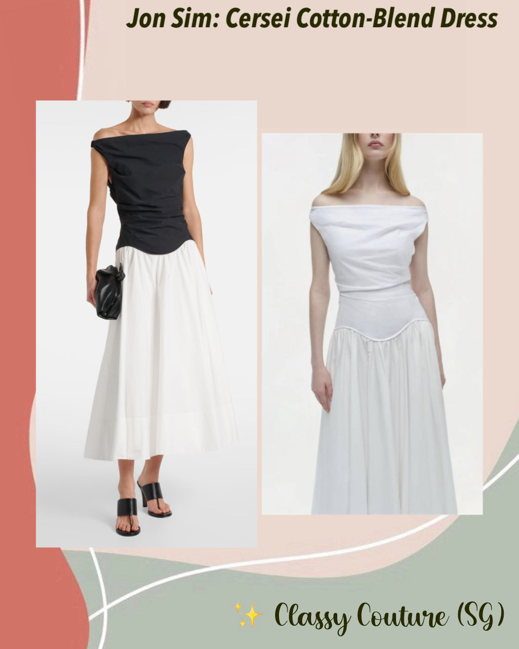 Restock! JS Cersei Off Shoulder Cotton-Blend Midi Maxi Dress
