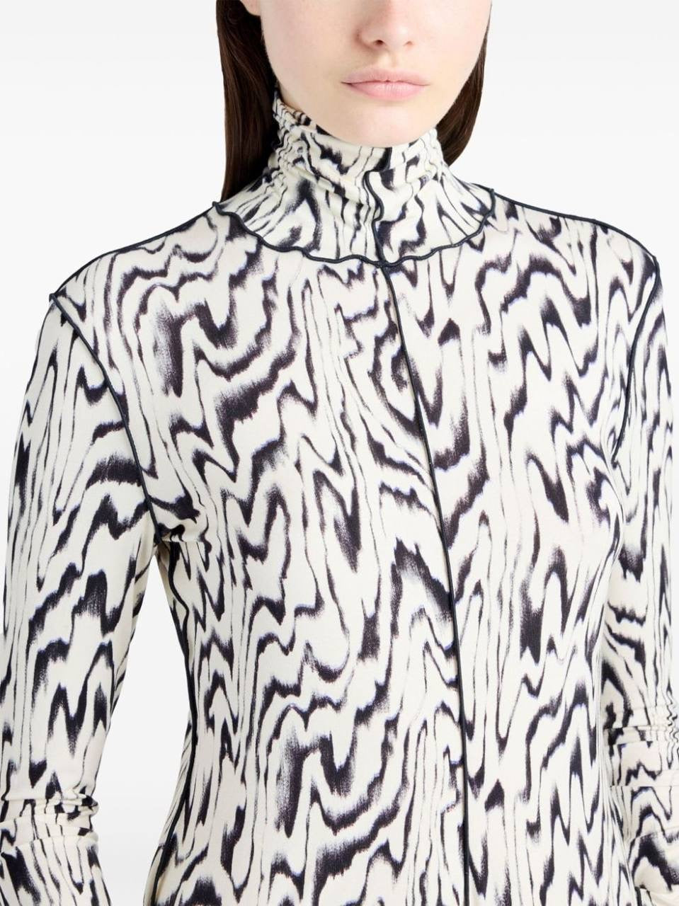 PS Audrey Printed Jersey Turtleneck Top