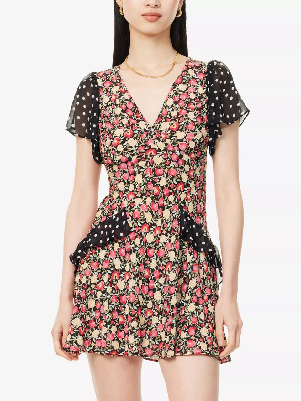 RX Sutton Flutter Sleeve Silk Mini Dress