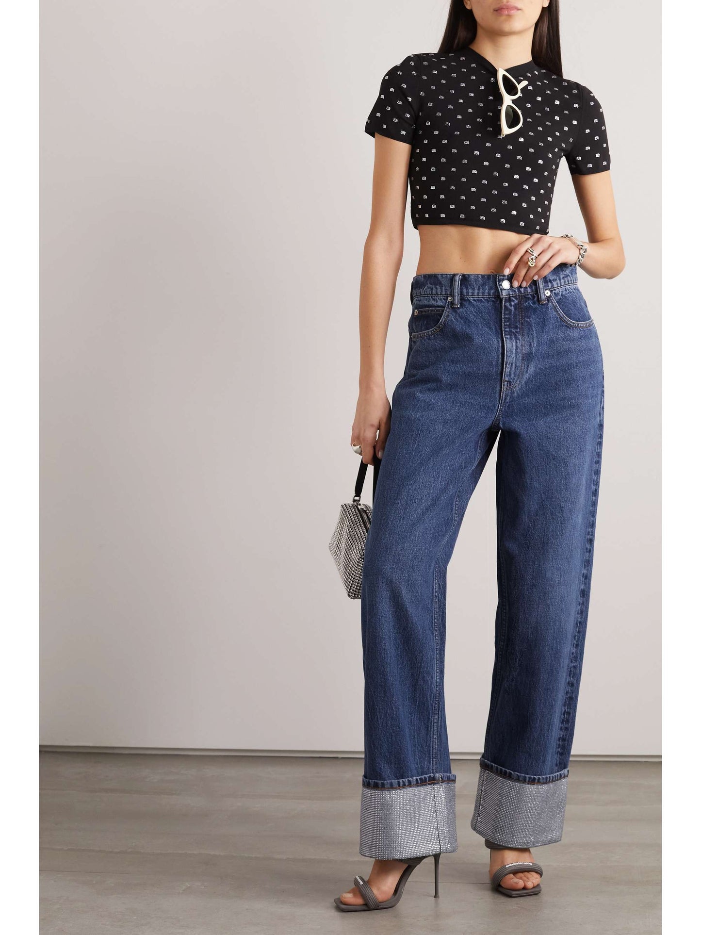 AW Crystal Embellished Denim Jacket | Pants | Set