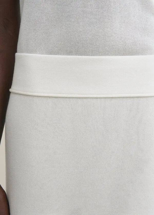 Tot Short Lyocell-Cashmere Fine Knit Mini-Midi Skirt