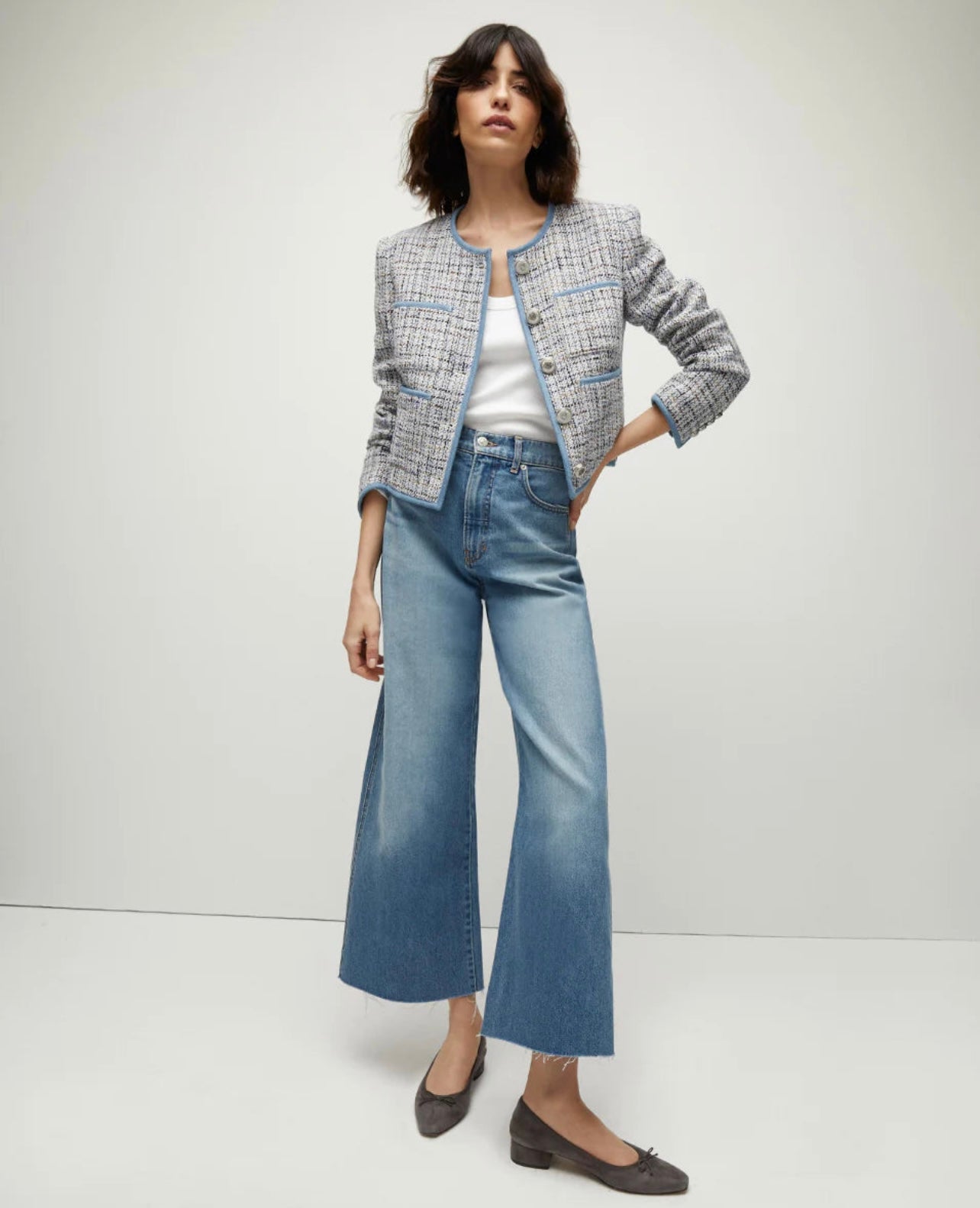 VB Darla Tweed Jacket in Blue Multi