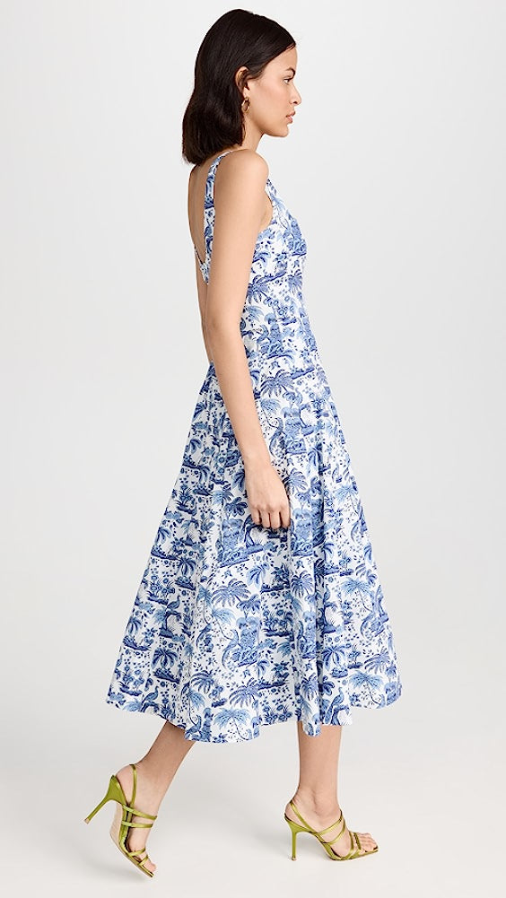 STA Wells Stretch Cotton Poplin Midi Dress