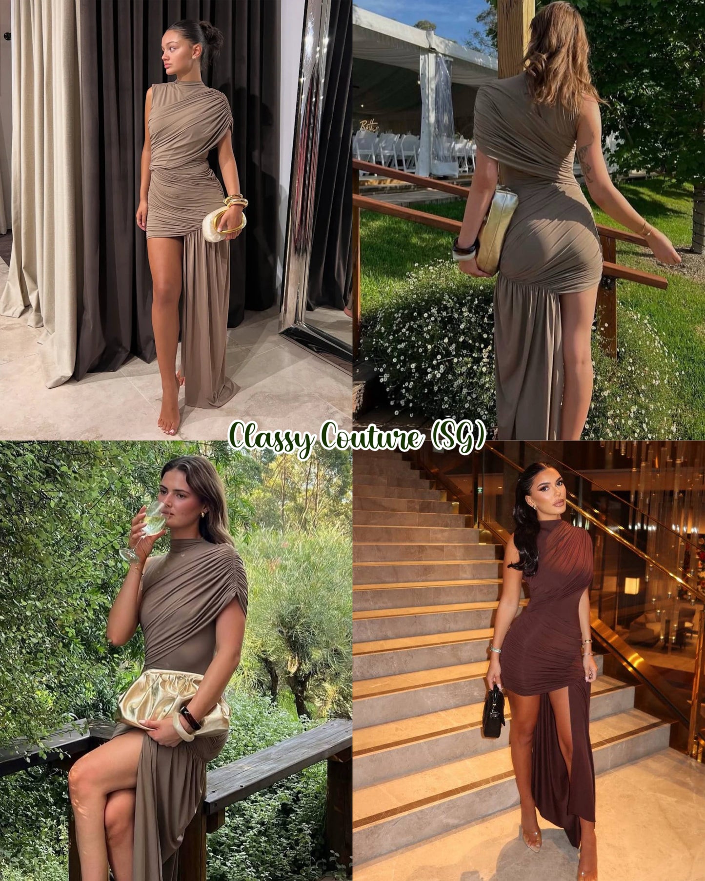 7 Colors! DLV Ravenna Draped Mini Dress