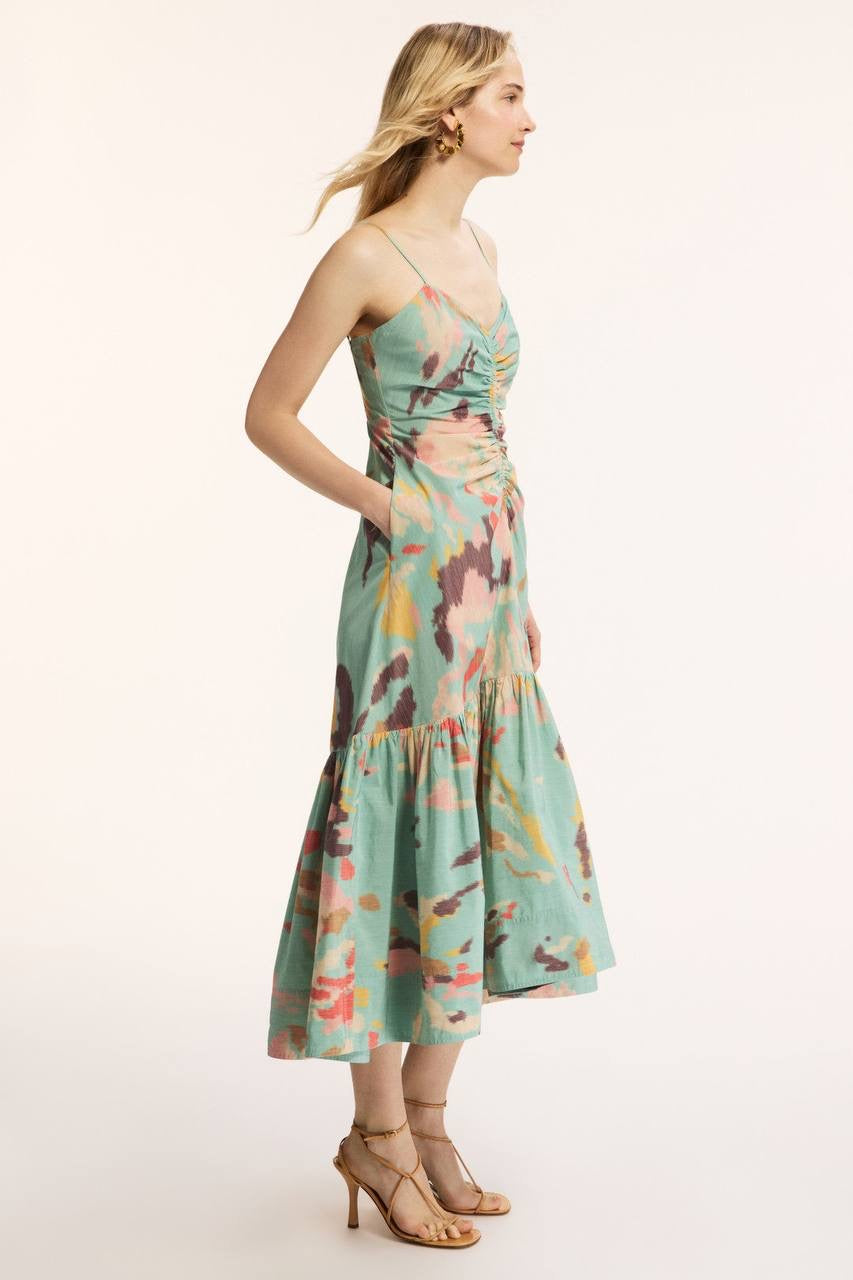 2 Colors! ALC Lindsey Ruched Cotton-Blend Midi Dress