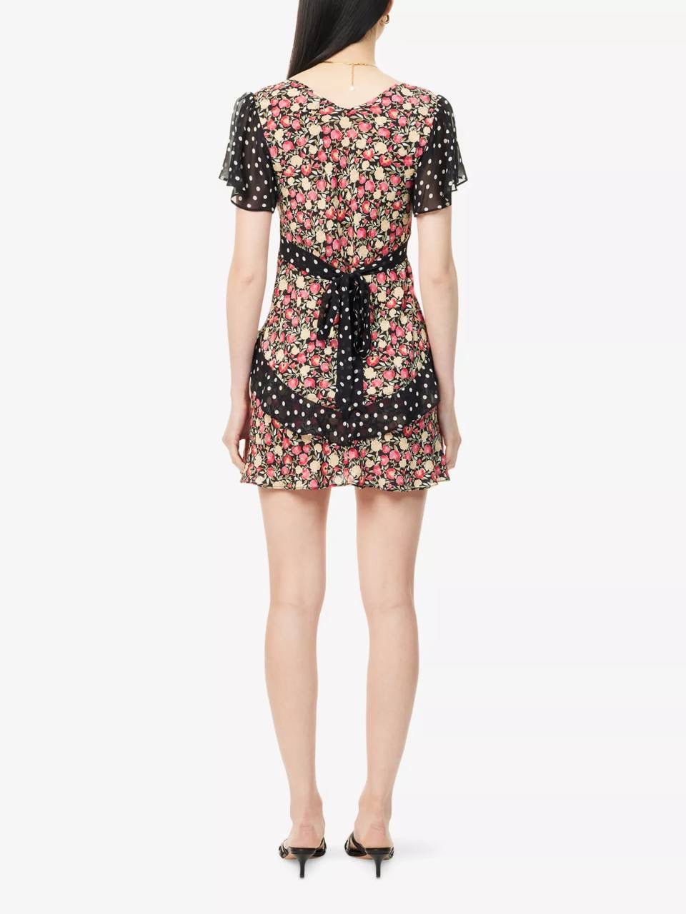 RX Sutton Flutter Sleeve Silk Mini Dress