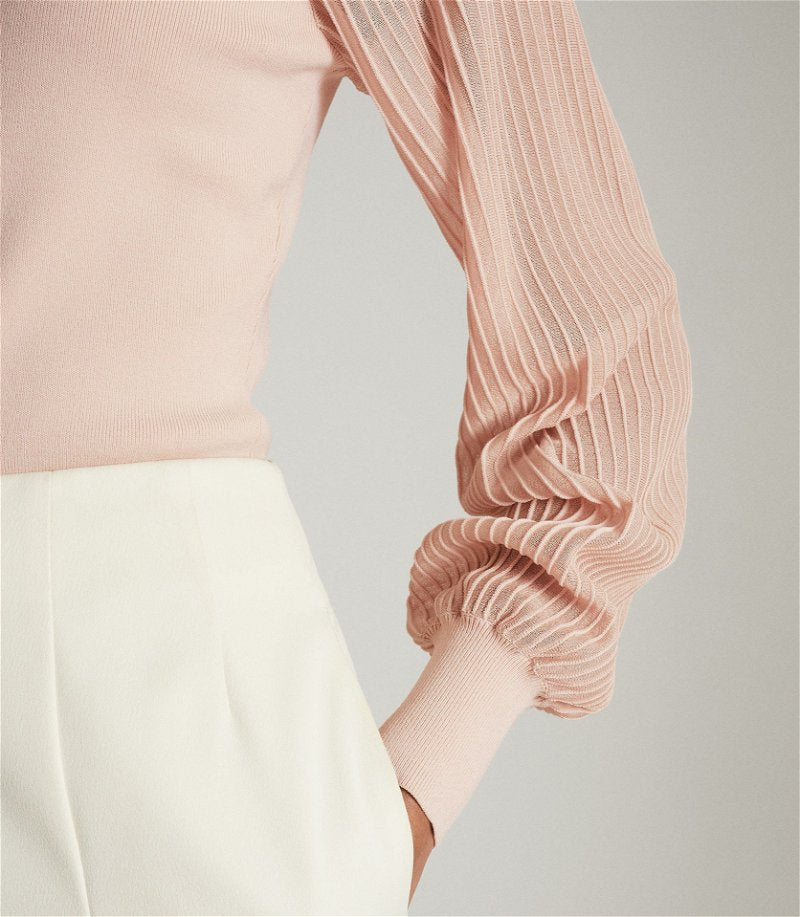 RS Rosalie Scoop Neck | Savannah V Neck Sheer Sleeve Top