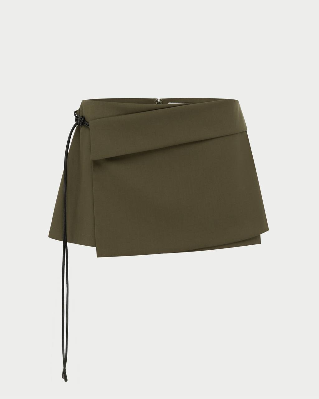 NV Khaki Faux Wrap Tie Low-waist Mini Skirt