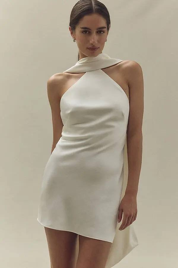 SO Lucile Halter Viscose-Blend Backless Mini Dress
