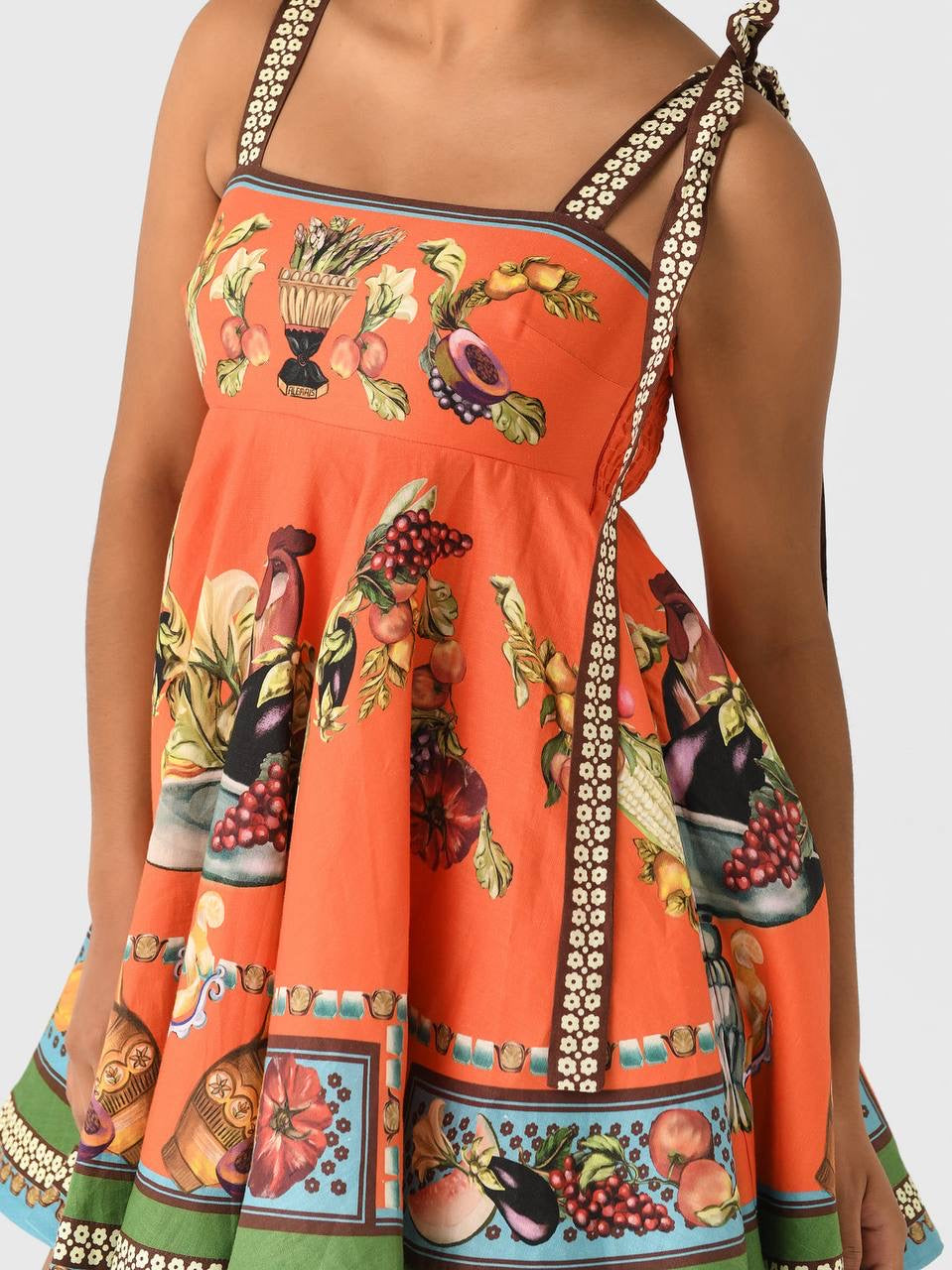 ALM Rocco Graphic Pattern Linen Mini Dress