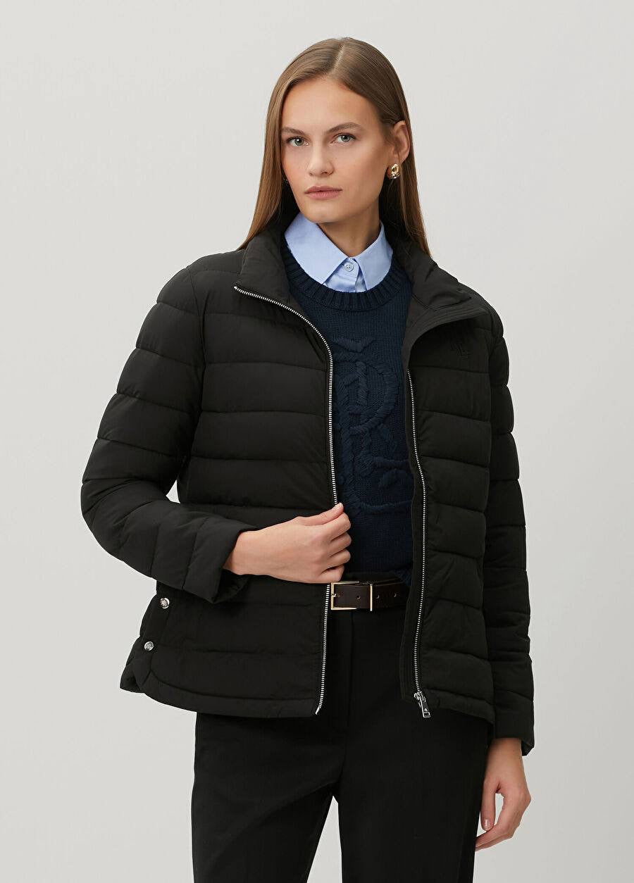 Quilted Stand-collar Mockneck Lightweight Puffer Jacket