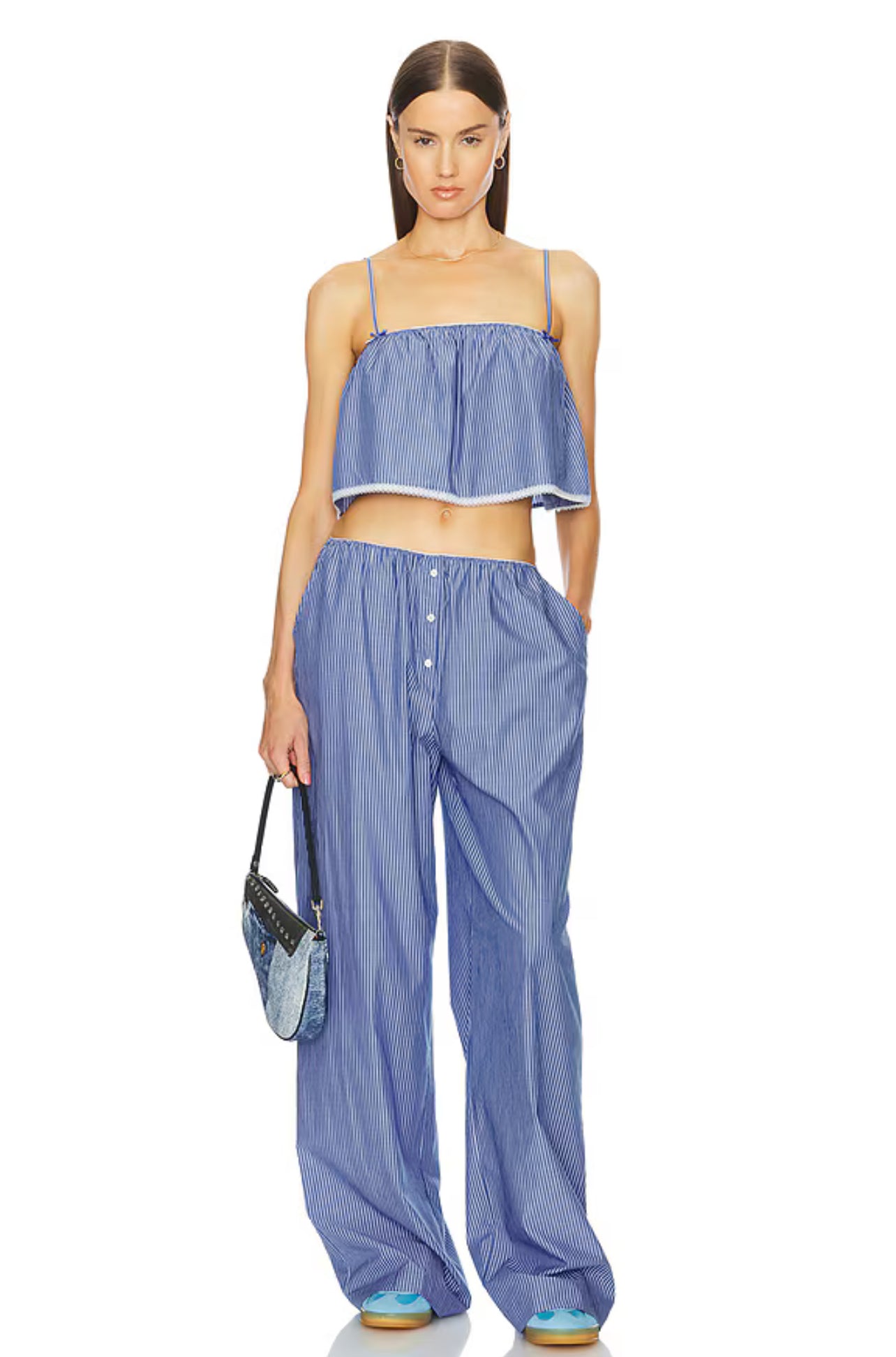 HS Pinstripe Poplin Camisole Top | House Pants | Set