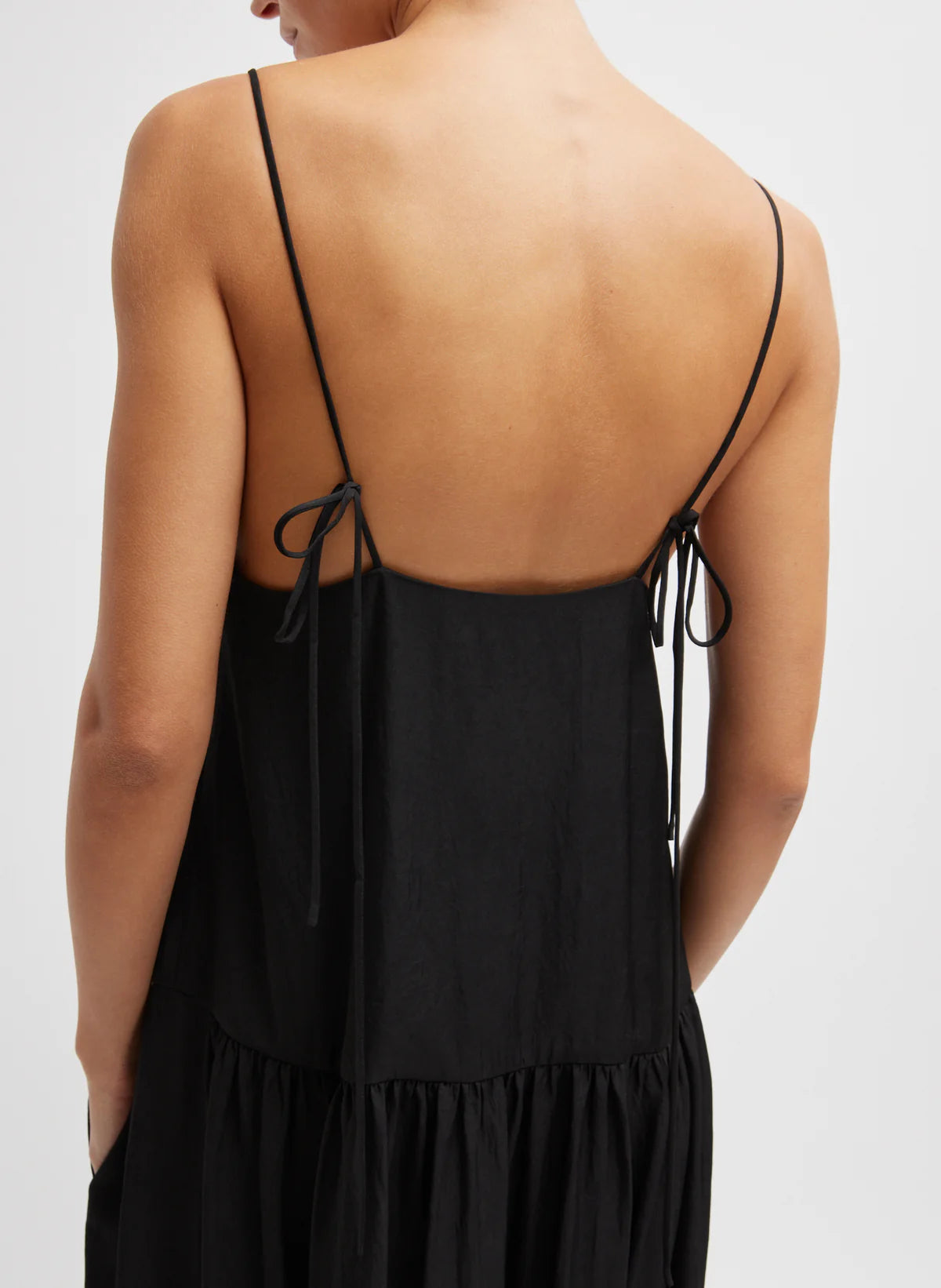 TB Spring Acetate Strappy Jalouise Midi Dress
