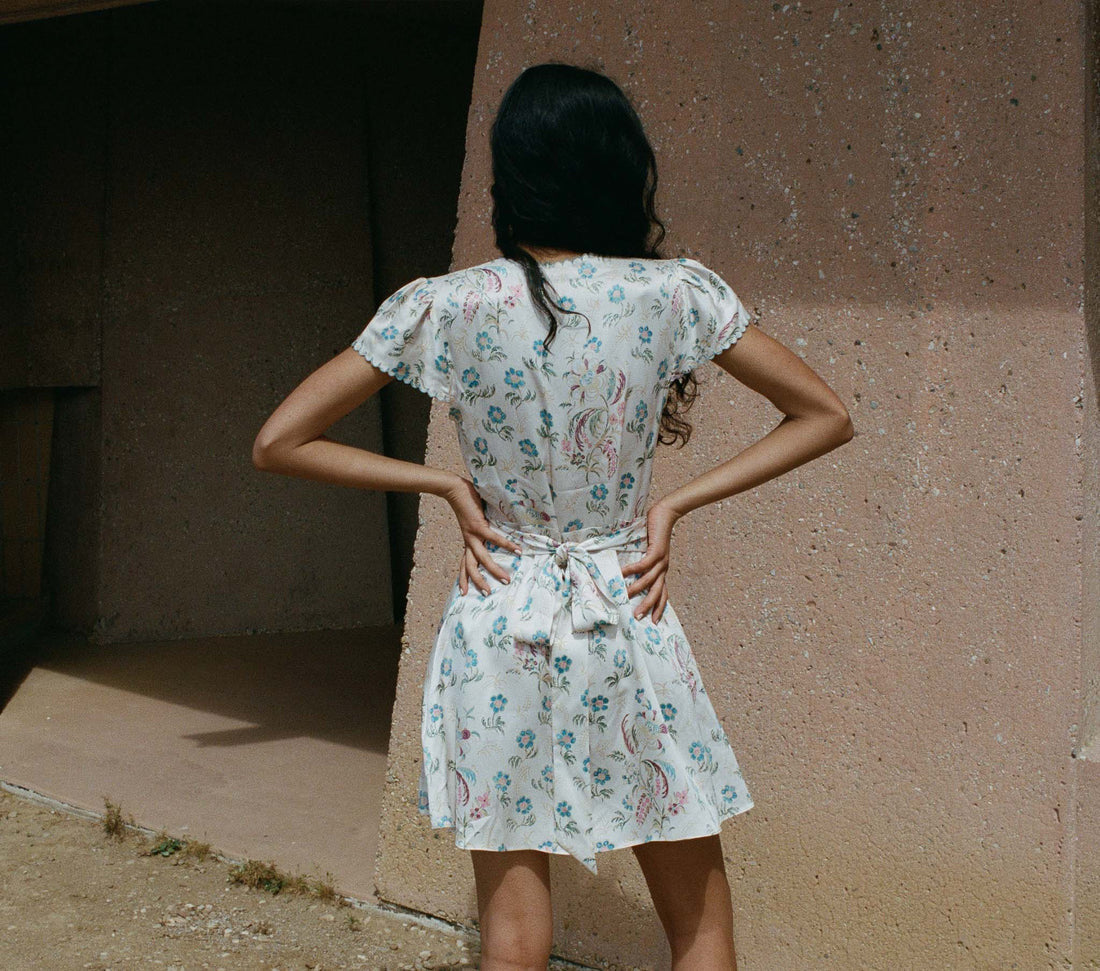 DN Dianne V Neck Silk Mini Dress