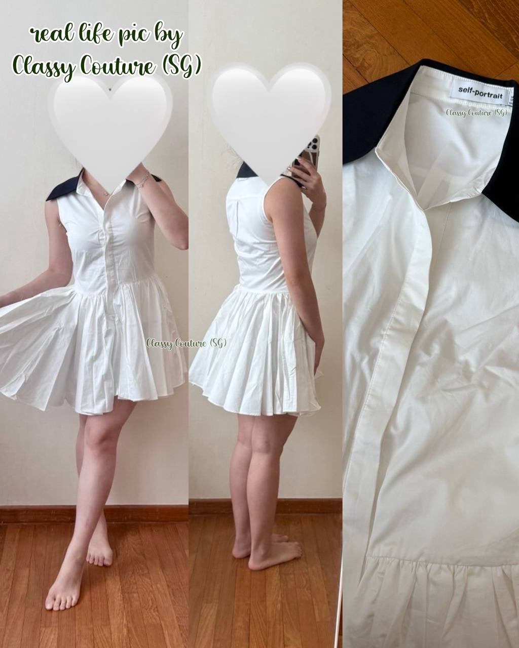 SP White Cotton Contrast Collar Jisoo Mini Dress