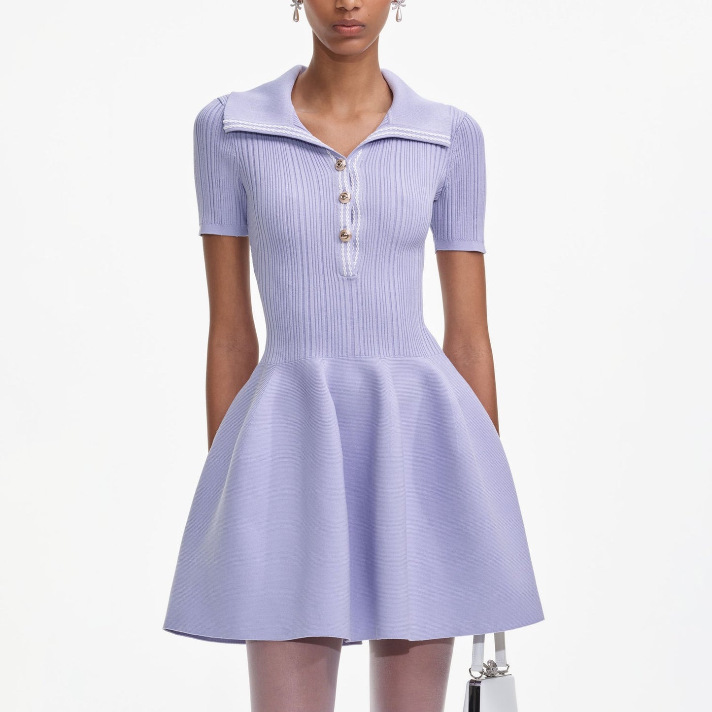SP Lilac Ribbed Knit Mini Dress