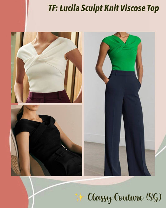 3 Colors! TF Lucila Sculpt Knit Viscose Short Sleeved Top