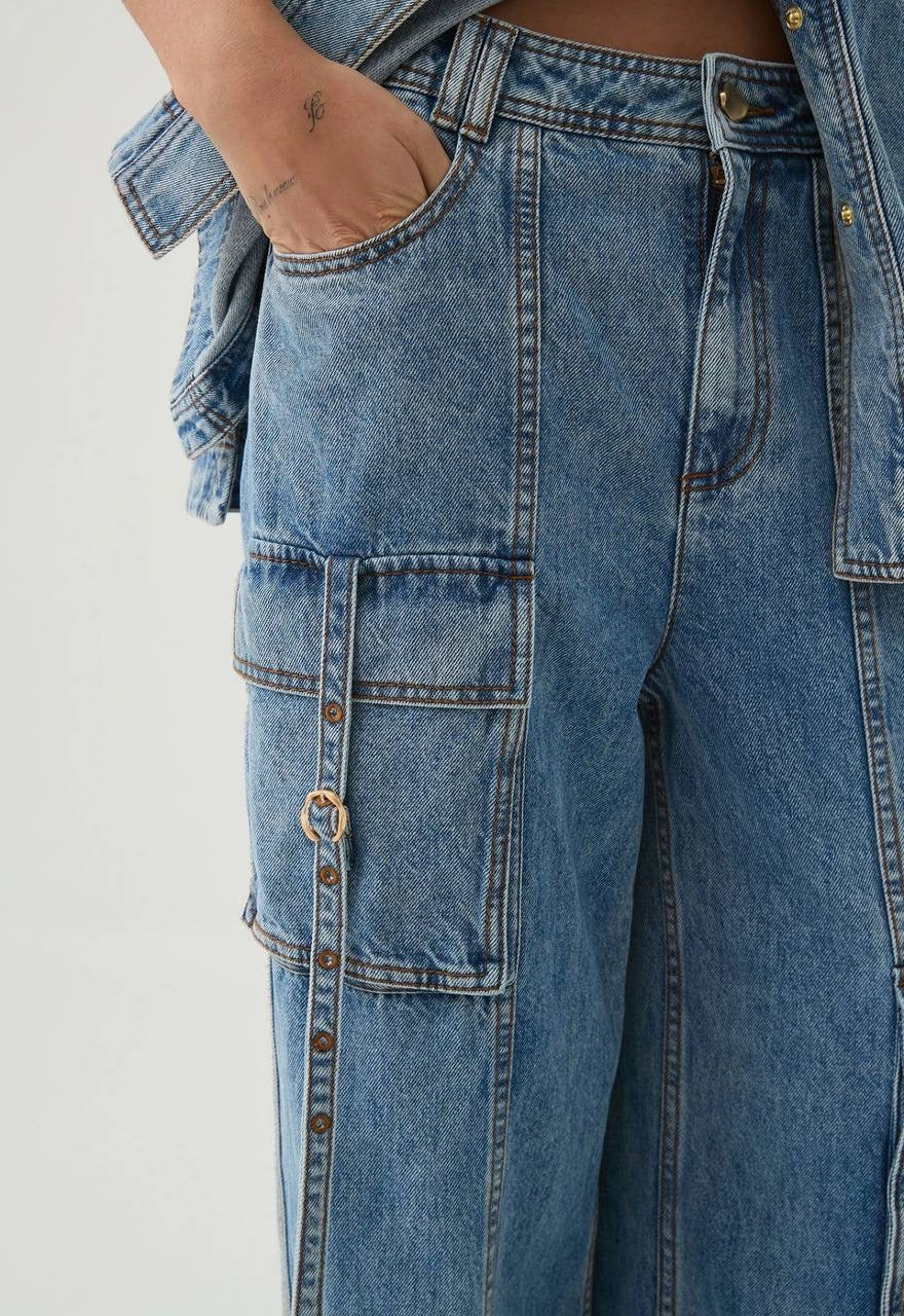 AJ Juno Denim Cargo Jeans