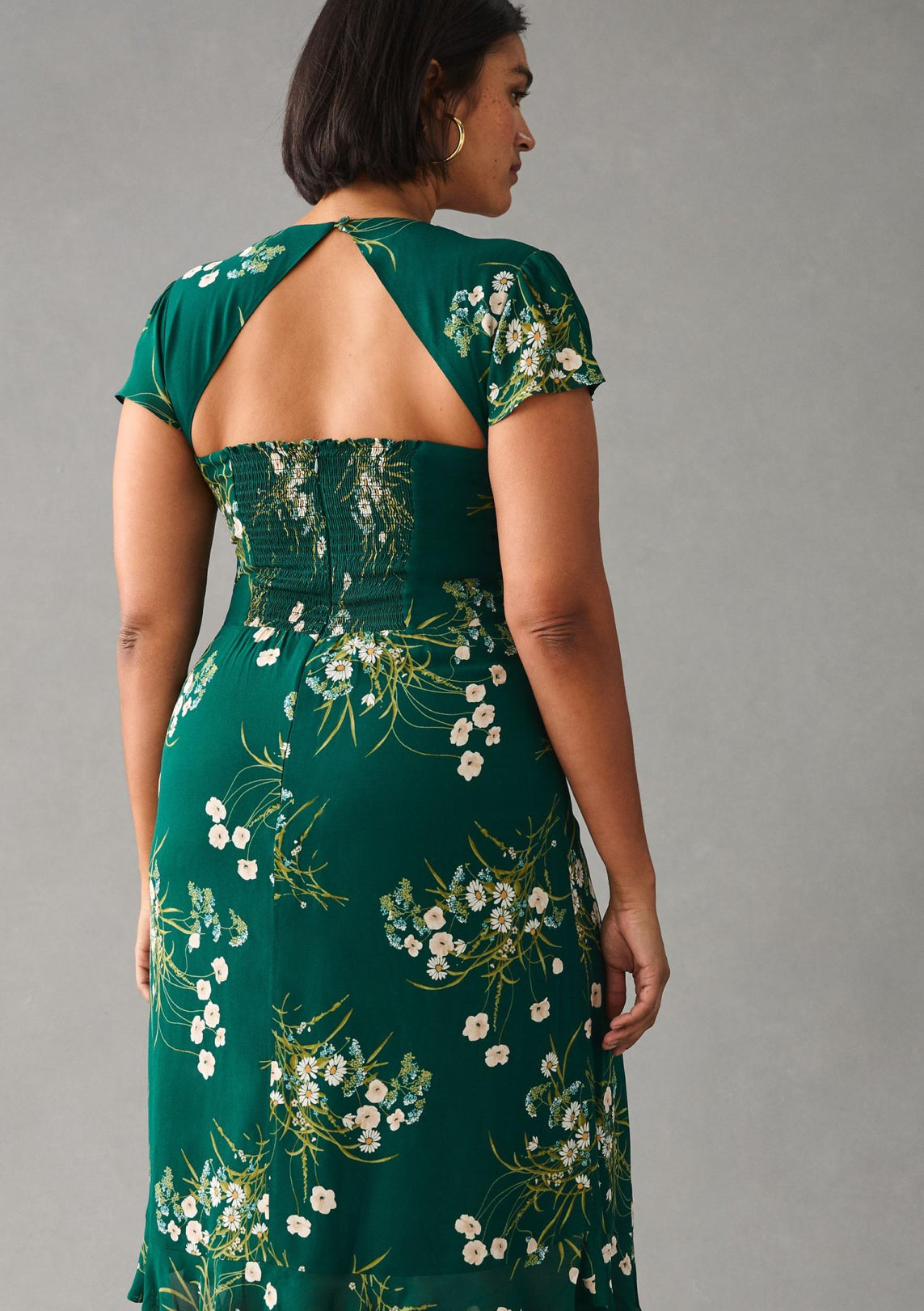 Ref Rosi Viscose Midi Dress in Buena Green Floral