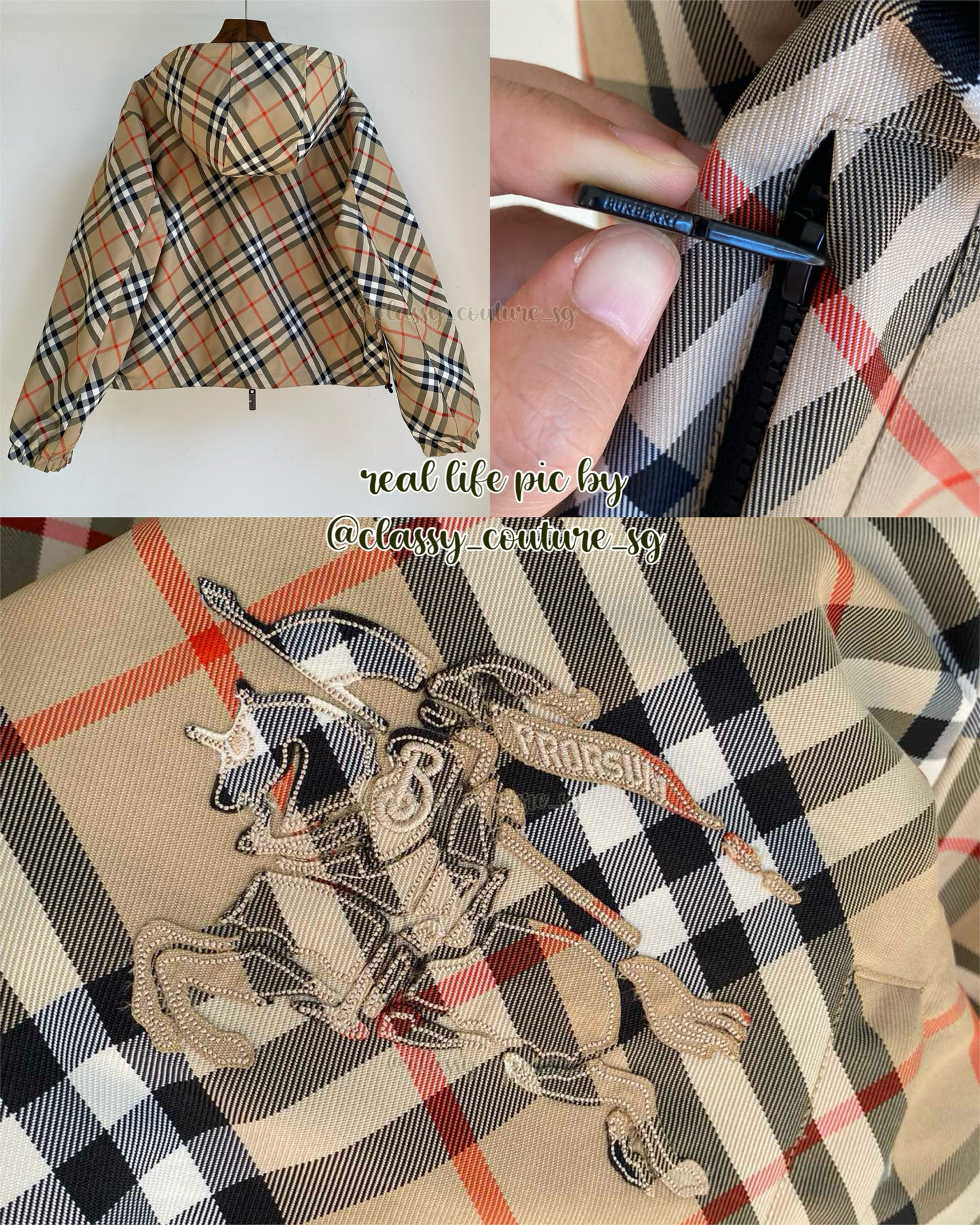 BBR Cropped Reversible Check Windbreaker Jacket