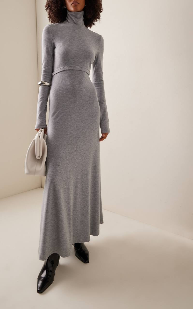 PS Jayne Rib Knit Turtleneck Midi Dress