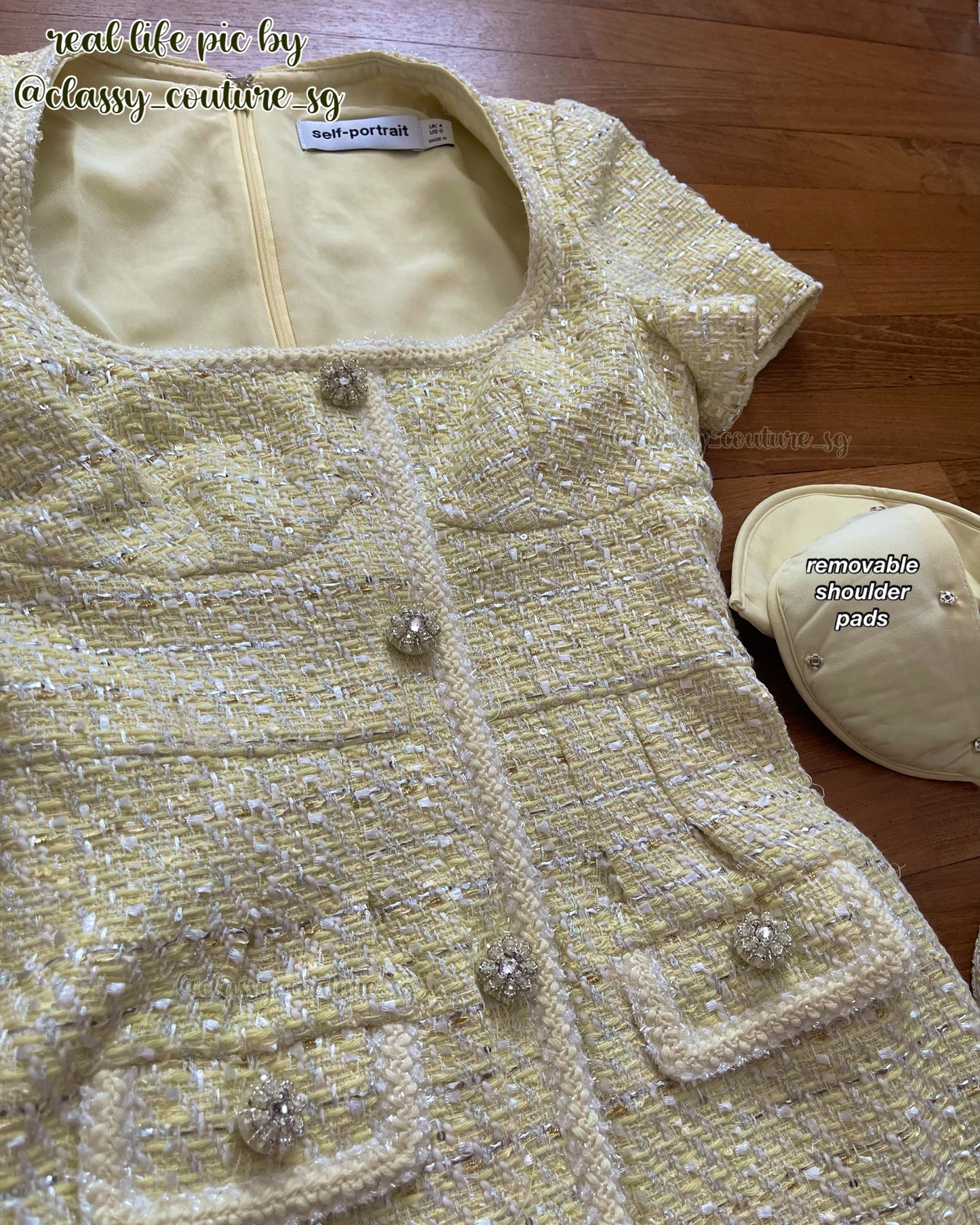 SP Yellow Boucle Mini Dress | Jacket | Set