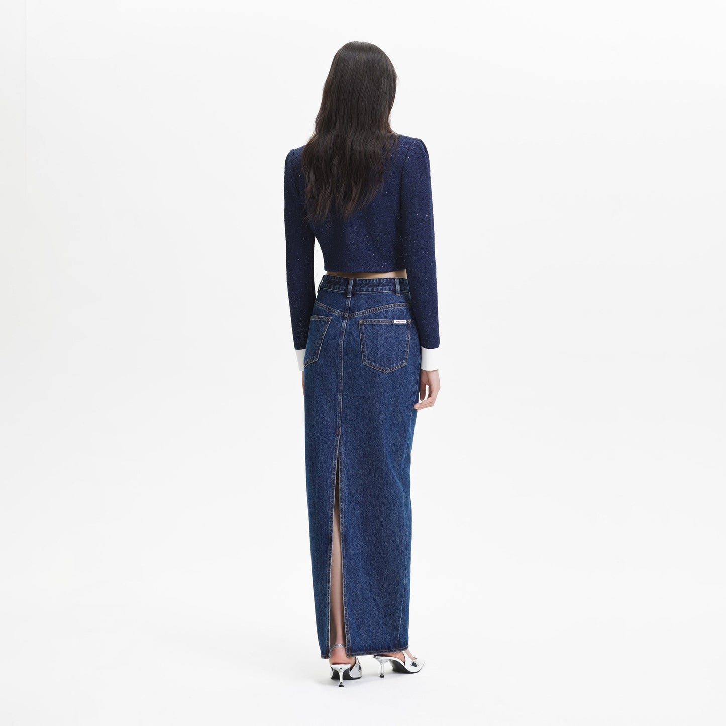 SP Navy Contrast Collar Cardigan | Mini Skirt | Set
