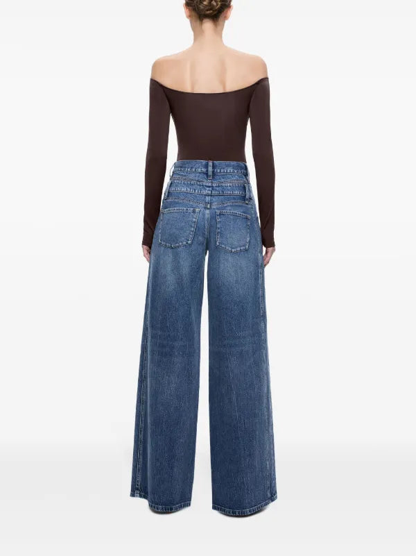 AO Double Waistband Wide Leg Jeans Pants