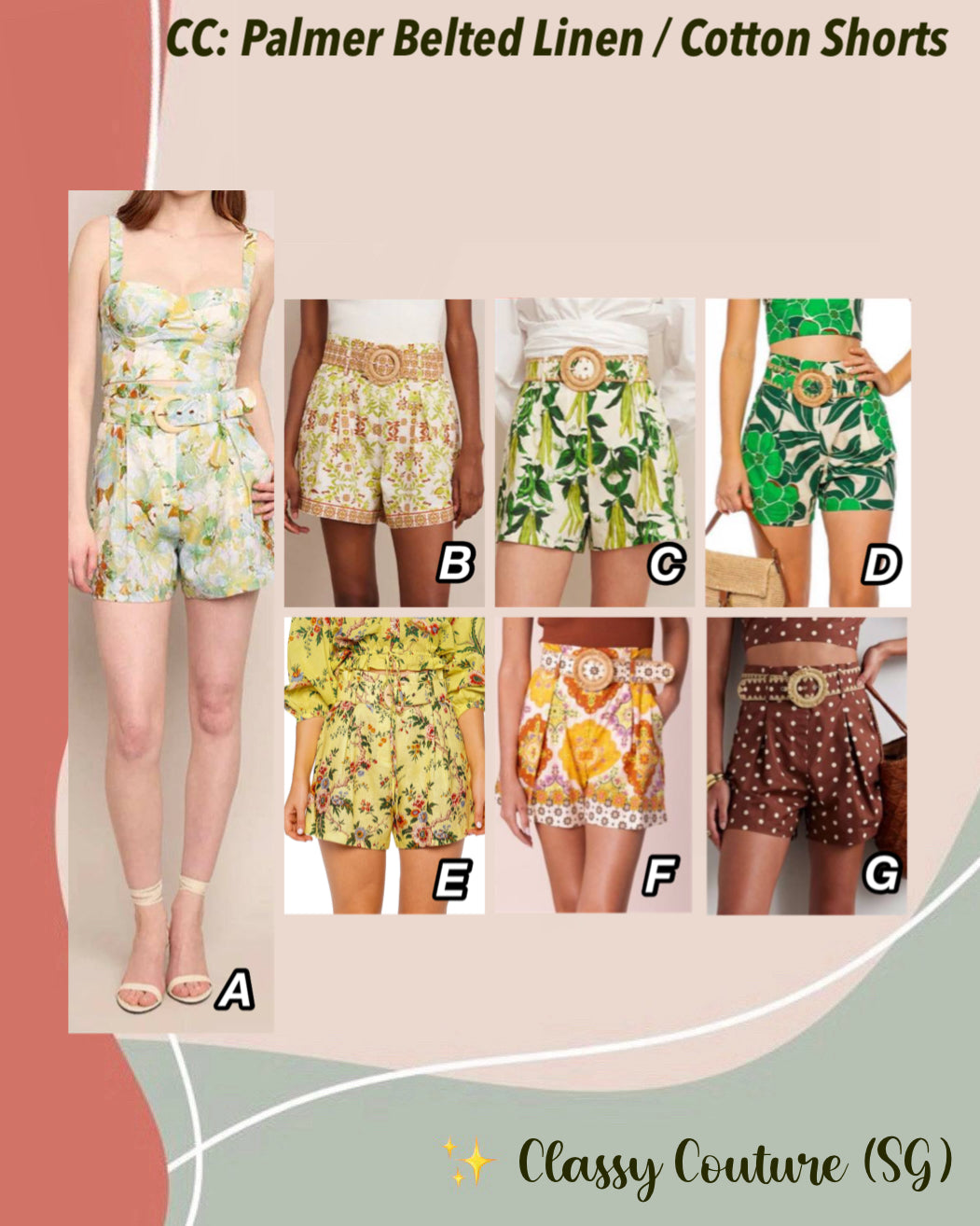 CC Palmer Belted Cotton / Linen Shorts