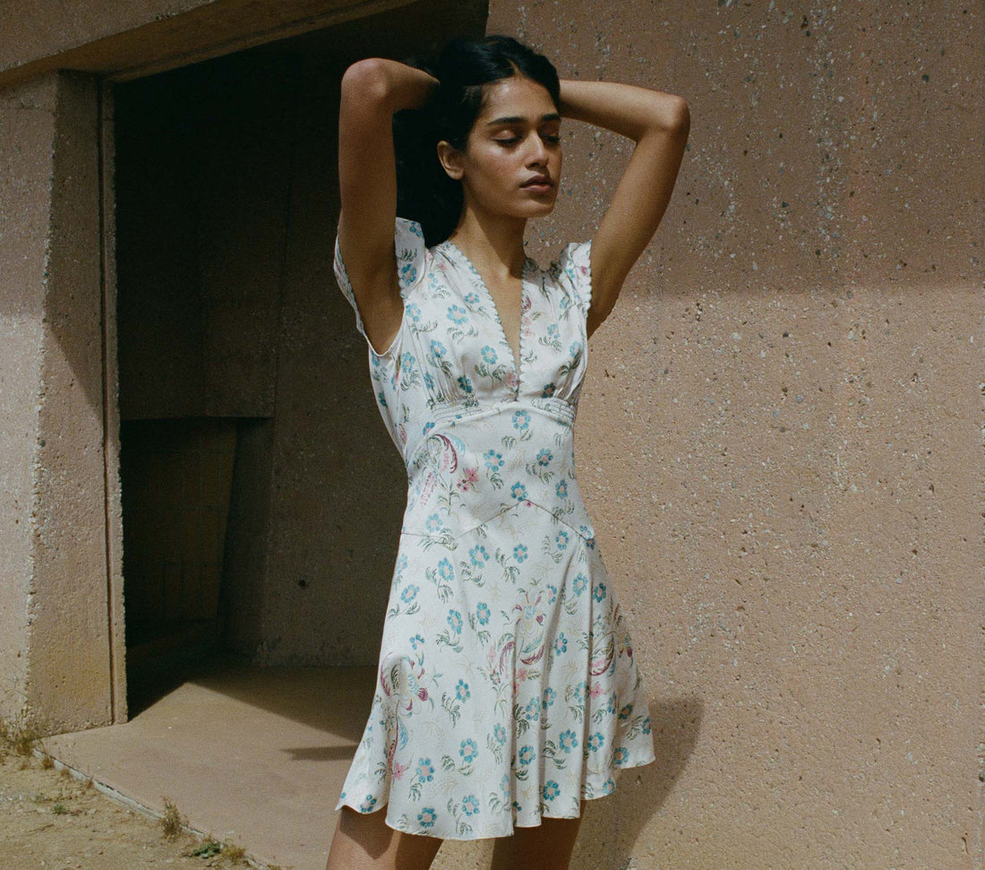 DN Dianne V Neck Silk Mini Dress