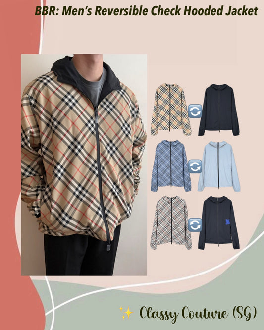 BBR Men's Reversible Check Hooded Jacket