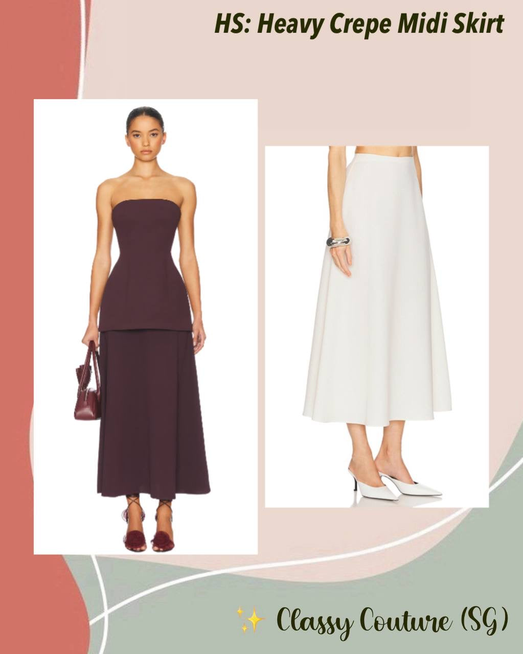 HS Heavy Crepe Midi Skirt