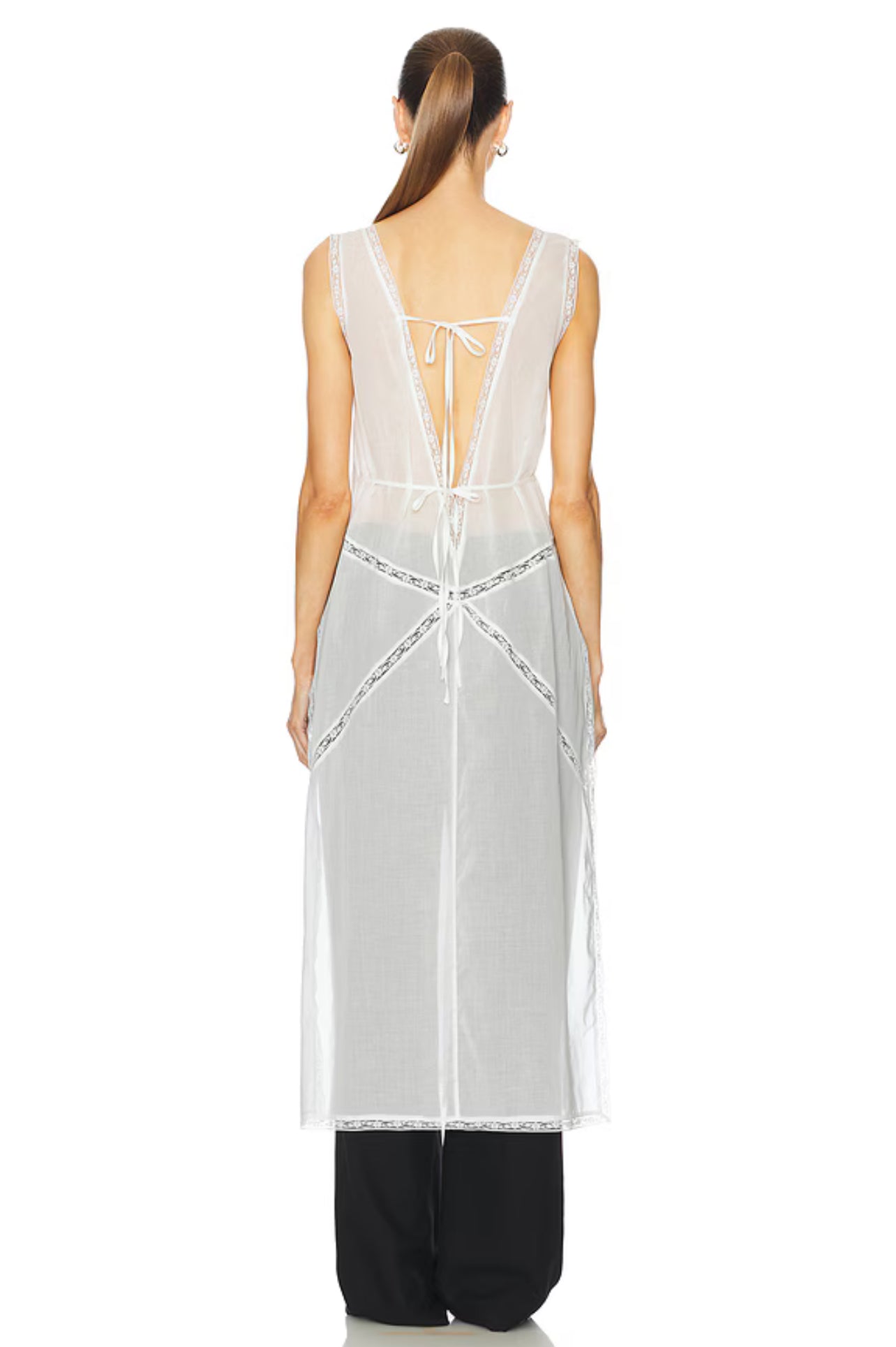 HS Voile Daylight Cotton Nightgown Shirtdress Midi Top