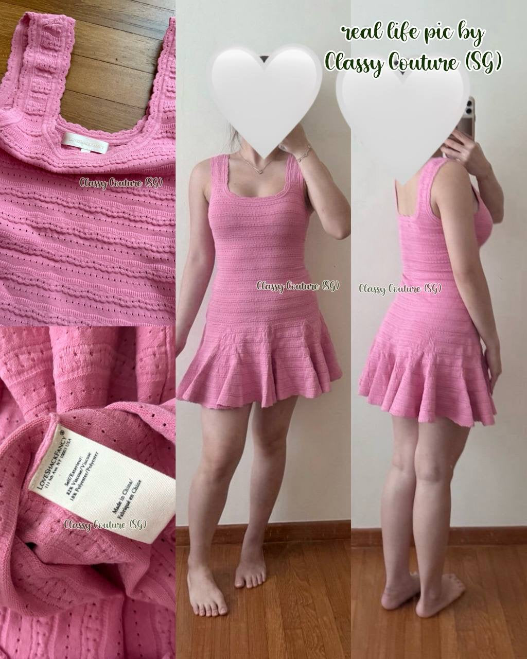 LSF Maryanne Poinetelle Knit Mini Dress in Sunset Pink