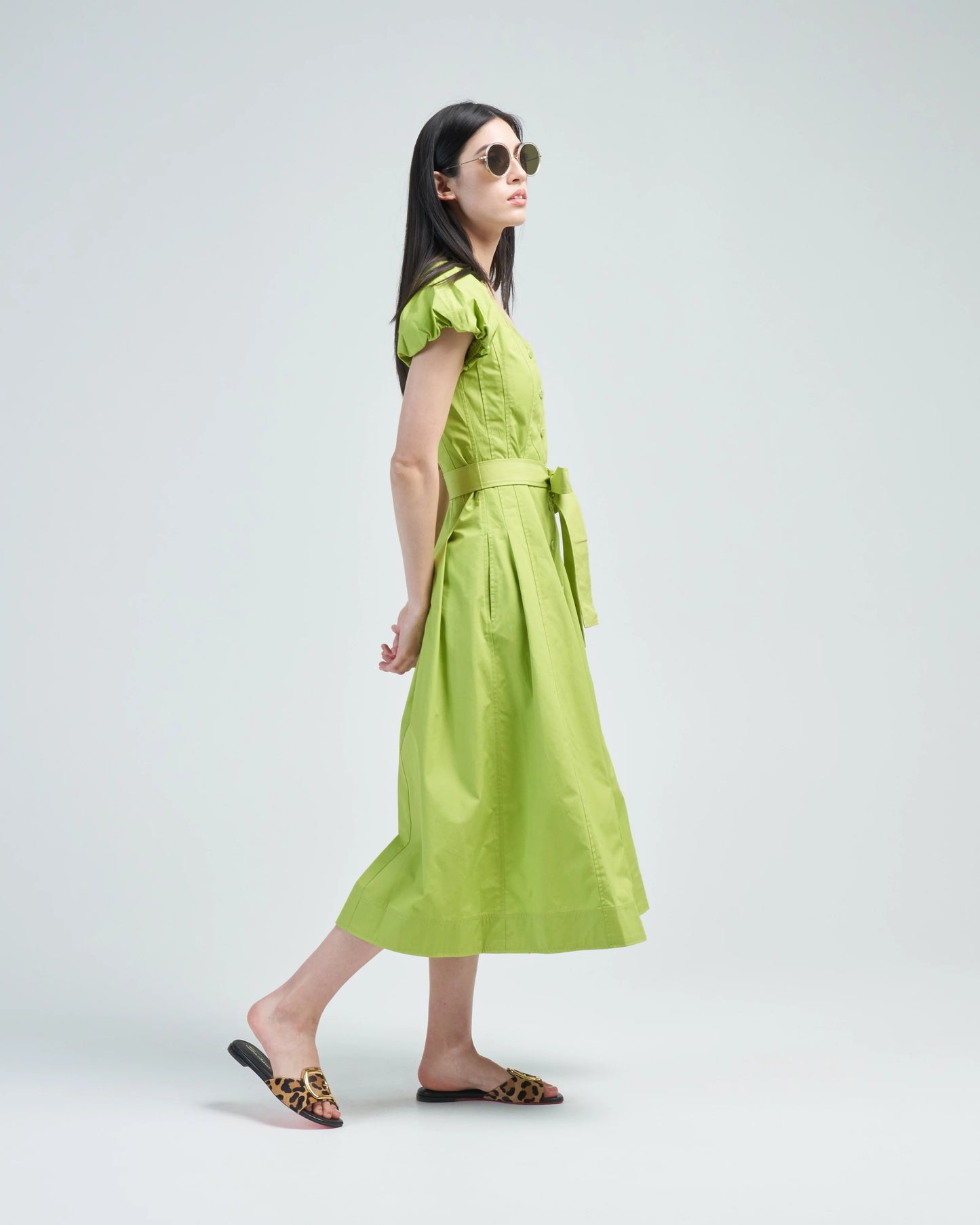 UJ Rhea Belted Cotton Midi Dress