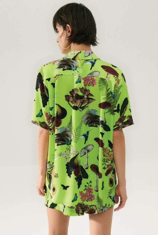 SALE! SL Short Sleeve Boyfriend Shirt Magic Mushroom Silk