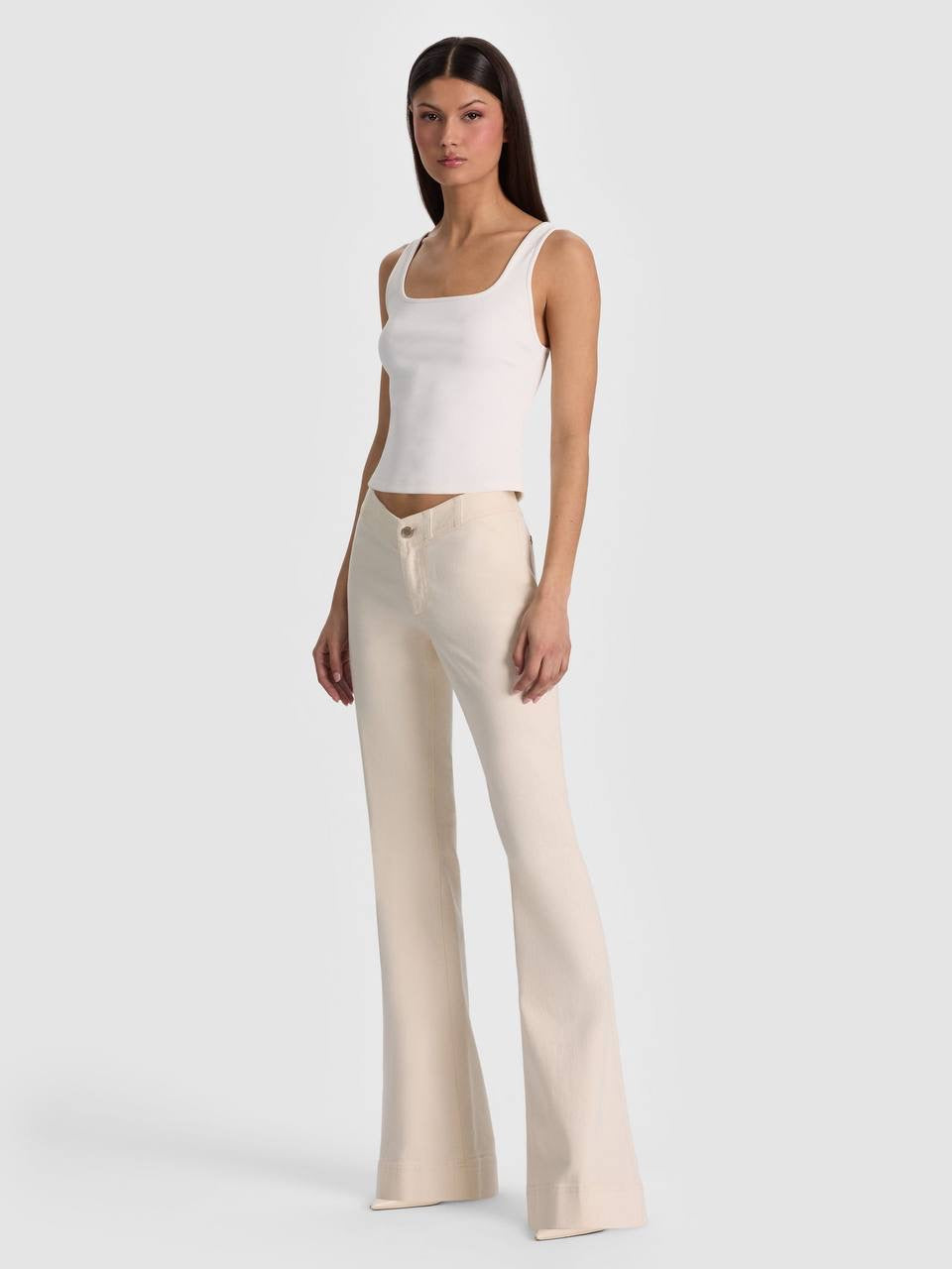 AO Chelsea Cropped Flare Stretch-cotton Jeans