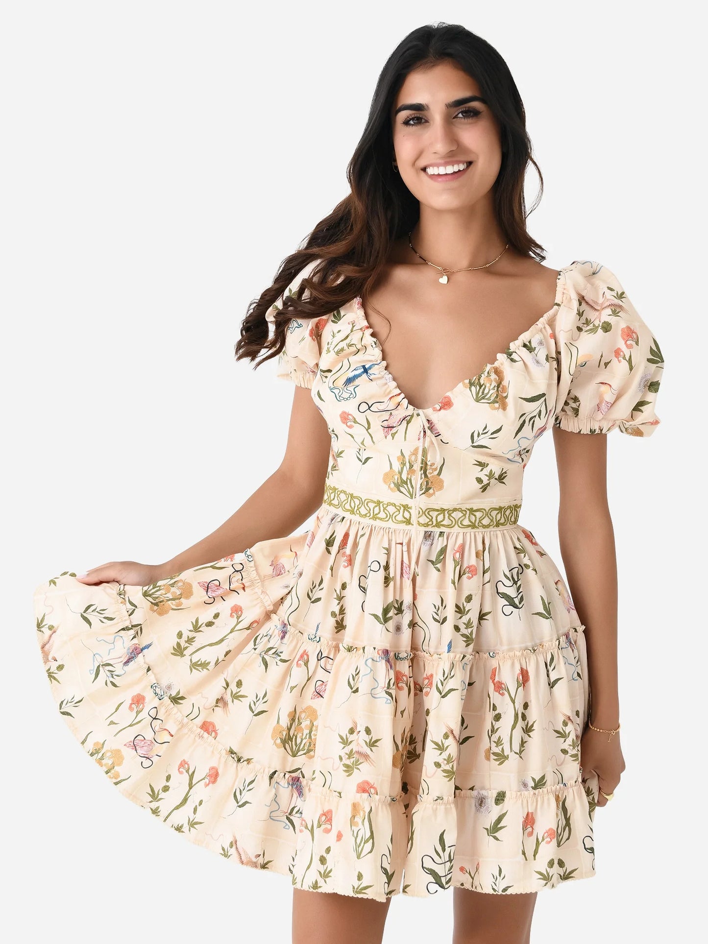 AB Manzanilla Paraiso Cotton Mini Dress