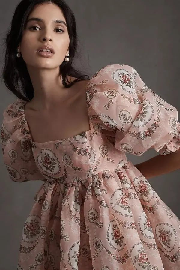 SK French Puff Midi Dress