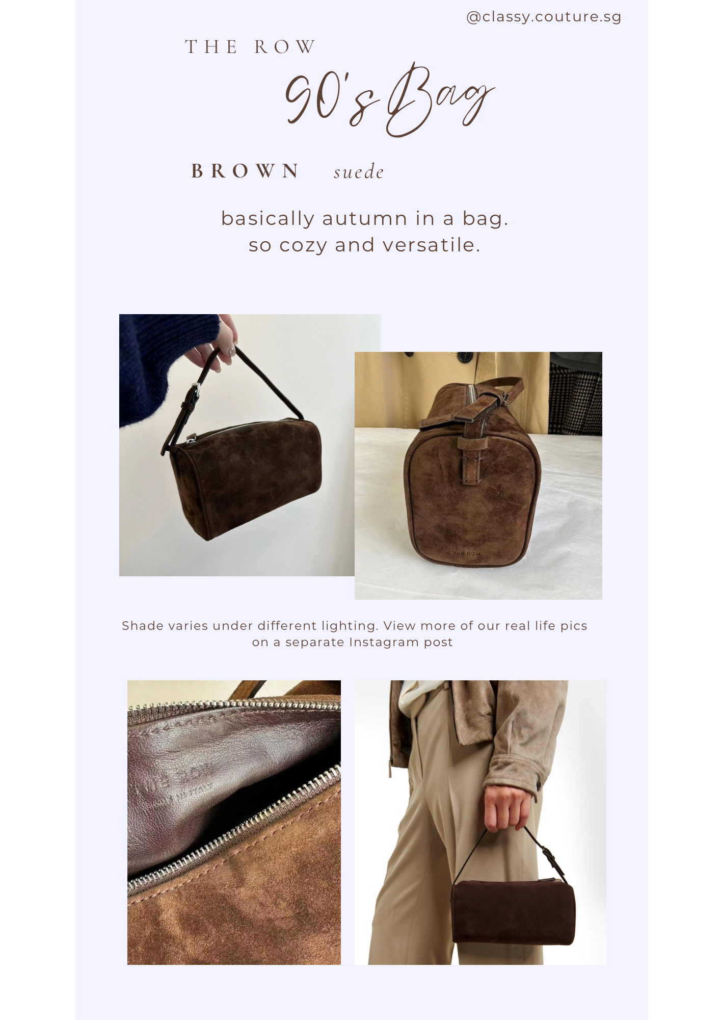 TR 90’s Mini Bag in Brown Calfskin Nubuck Leather