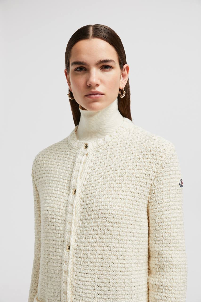 MC Mixed Media Padded Down Wool-Cotton Long Cardigan